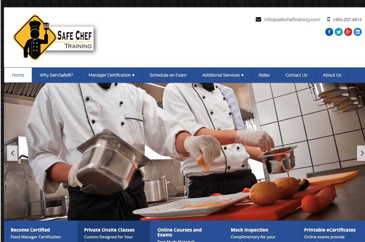 Safe Chef Training Website design